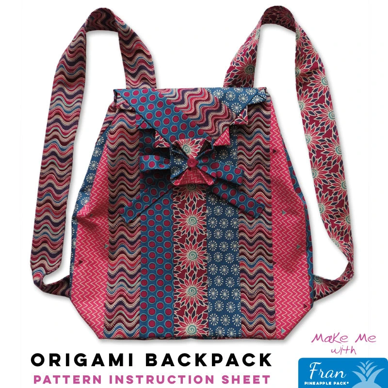 Origami Backpack - Fran Pineapple Pack Pattern 1 Origami Backpack - Fran Pineapple Pack Pattern