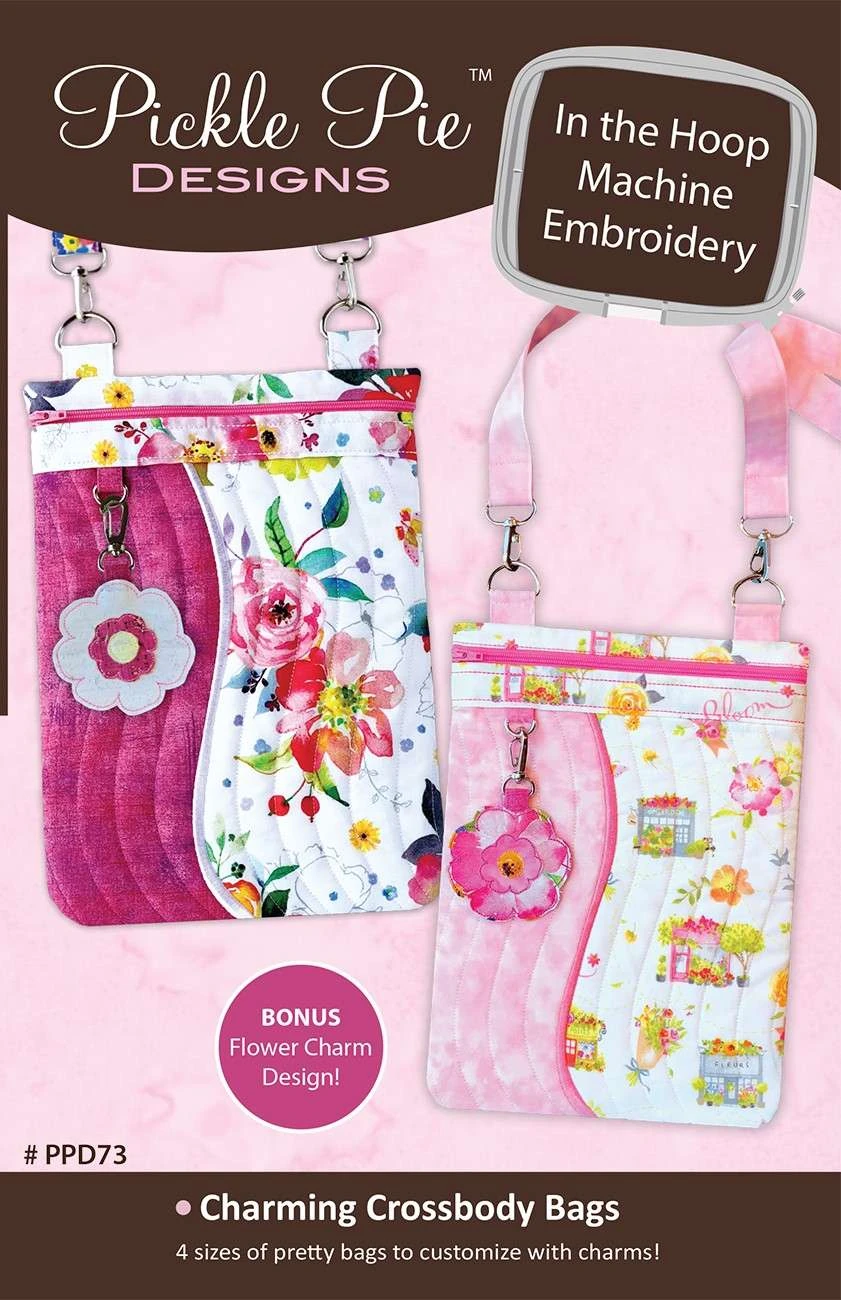 Charming Crossbody Bags In The Hoop Machine Embroidery Design CD 1 Charming Crossbody Bags In The Hoop Machine Embroidery Design CD