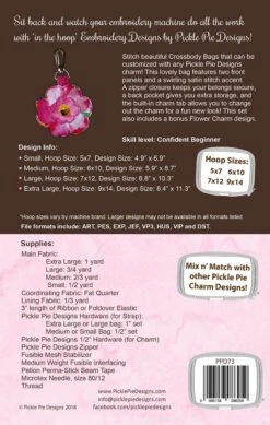 Charming Crossbody Bags In The Hoop Machine Embroidery Design CD 7 Charming Crossbody Bags In The Hoop Machine Embroidery Design CD -Keepsake Quilting Shop PPD 73 02 b8284ba4 1e90 4b6c b867 e8b199702612