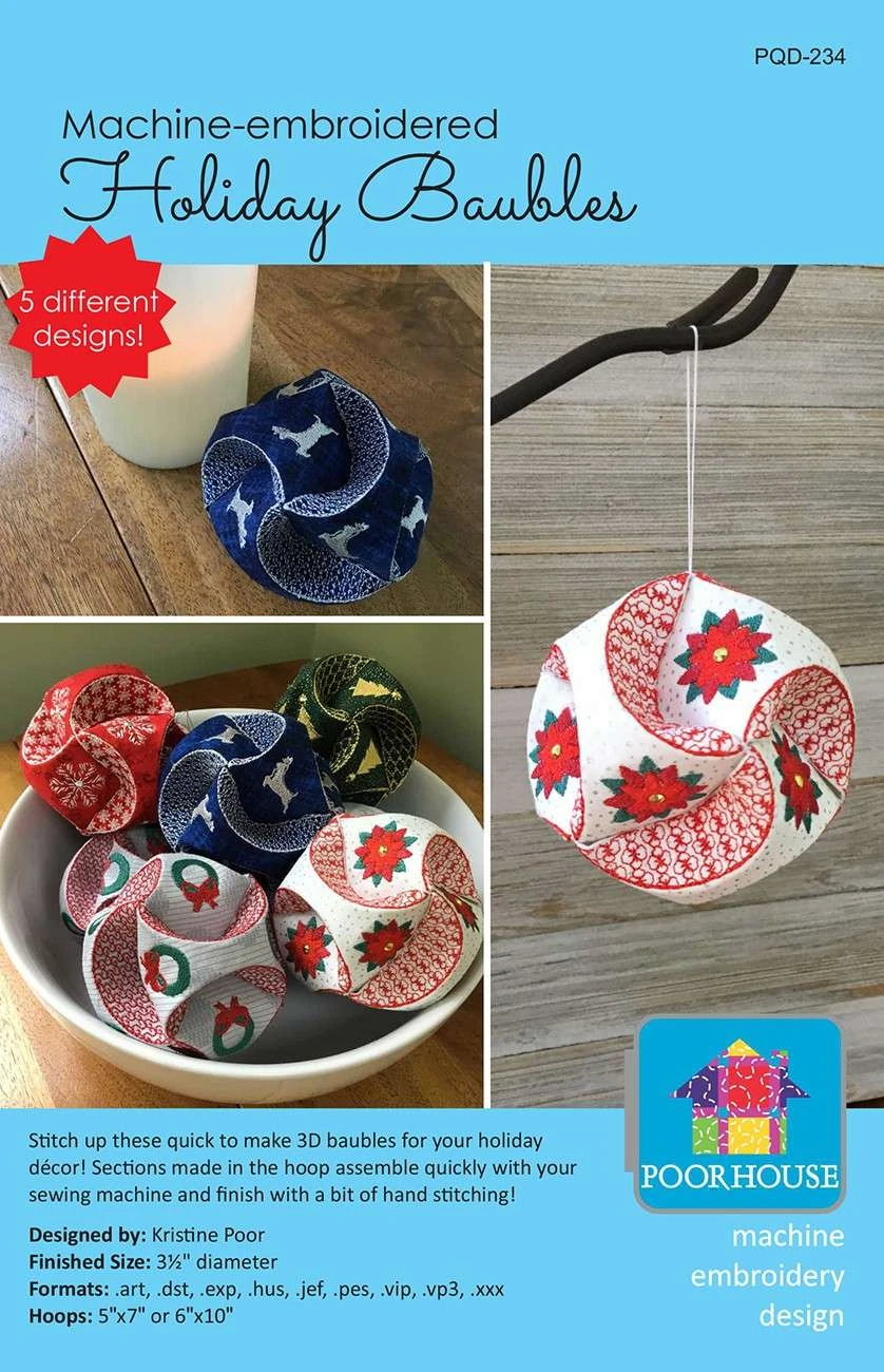 Machine Embroidery Holiday Baubles 1 Machine Embroidery Holiday Baubles