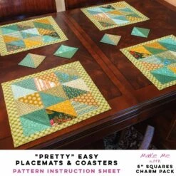 "Pretty" Easy Placemats & Coasters - 5" Squares/Charm Pack Pattern