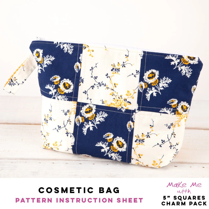 Cosmetic Bag - 5" Squares/Charm Pack Pattern 1 Cosmetic Bag - 5" Squares/Charm Pack Pattern