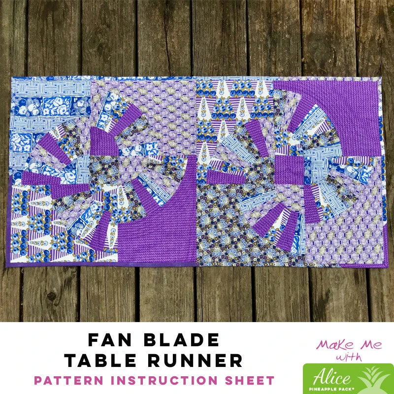 Fan Blade Table Runner - Alice Pineapple Pack Pattern 1 Fan Blade Table Runner - Alice Pineapple Pack Pattern