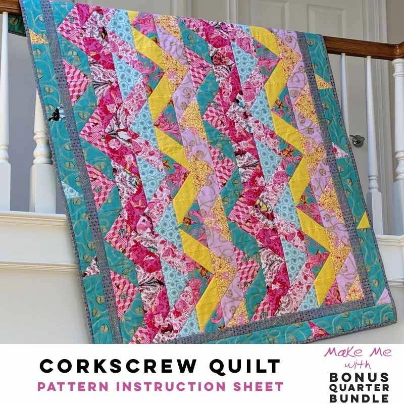 Corkscrew Quilt - Bonus Quarter Bundle Pattern 1 Corkscrew Quilt - Bonus Quarter Bundle Pattern