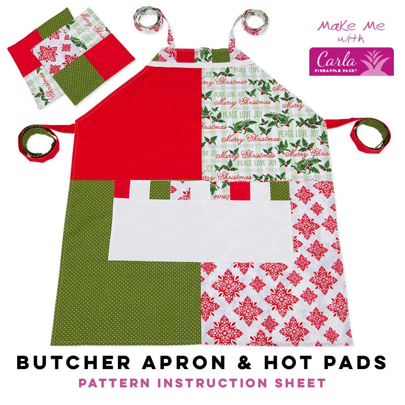 Butcher Apron & Hot Pads - Carla Pineapple Pack Pattern 2 Butcher Apron & Hot Pads - Carla Pineapple Pack Pattern - Image 2