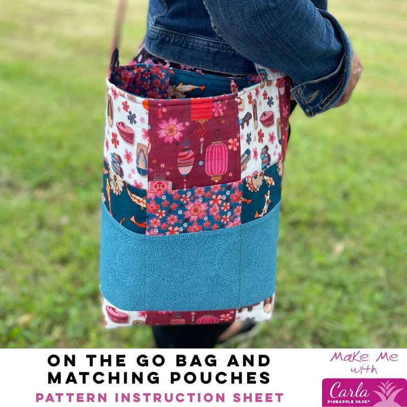 On The Go Bag And Matching Pouches - Carla Pineapple Pack Pattern 1 On The Go Bag And Matching Pouches - Carla Pineapple Pack Pattern