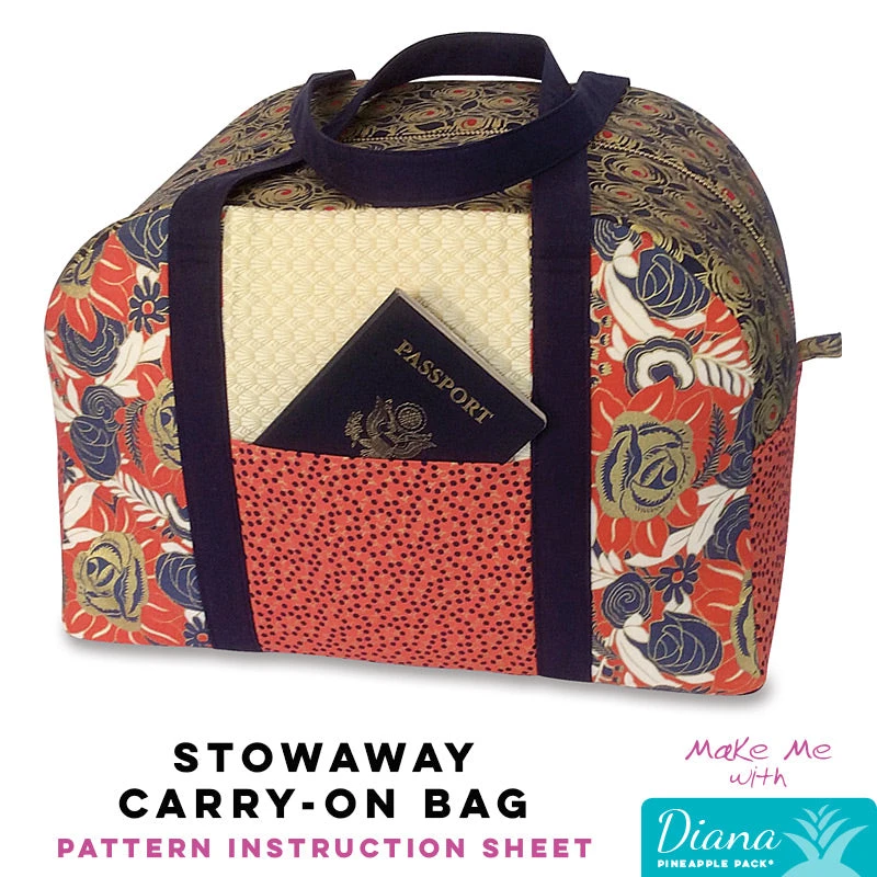 Stowaway Carry-on Bag - Diana Pineapple Pack Pattern 1 Stowaway Carry-on Bag - Diana Pineapple Pack Pattern