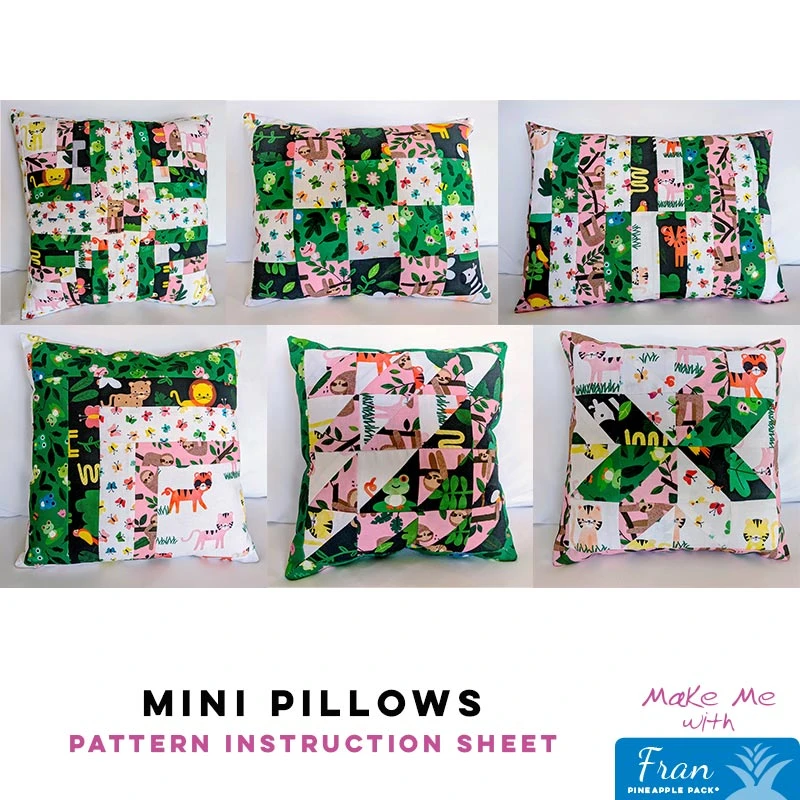 Mini Pillows - Fran Pineapple Pack Pattern 1 Mini Pillows - Fran Pineapple Pack Pattern