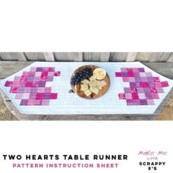 Two Hearts Table Runner - Scrappy 5's Pattern
