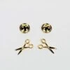 Button & Scissors Earring Set Of 2 Gold 3 Button & Scissors Earring Set Of 2 Gold -Keepsake Quilting Shop QE1002G 01 d4014c45 cbdc 4834 9fe7 ccbbd6127463
