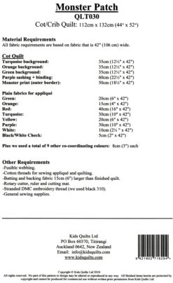 Monster Patch Quilt Pattern By Rachael Wright And Christine Sharp -Keepsake Quilting Shop QLT030 02 a65ae6f9 8ee1 438e 89f9 d06475b16f0d