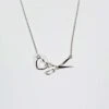Scissor & Heart Charm Necklace Silver 5 Scissor & Heart Charm Necklace Silver -Keepsake Quilting Shop QN1007S 01