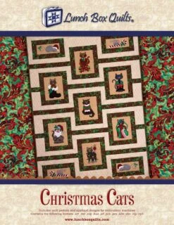Christmas Cats Embroidery Applique Quilt CD By Lunch Box Quilts