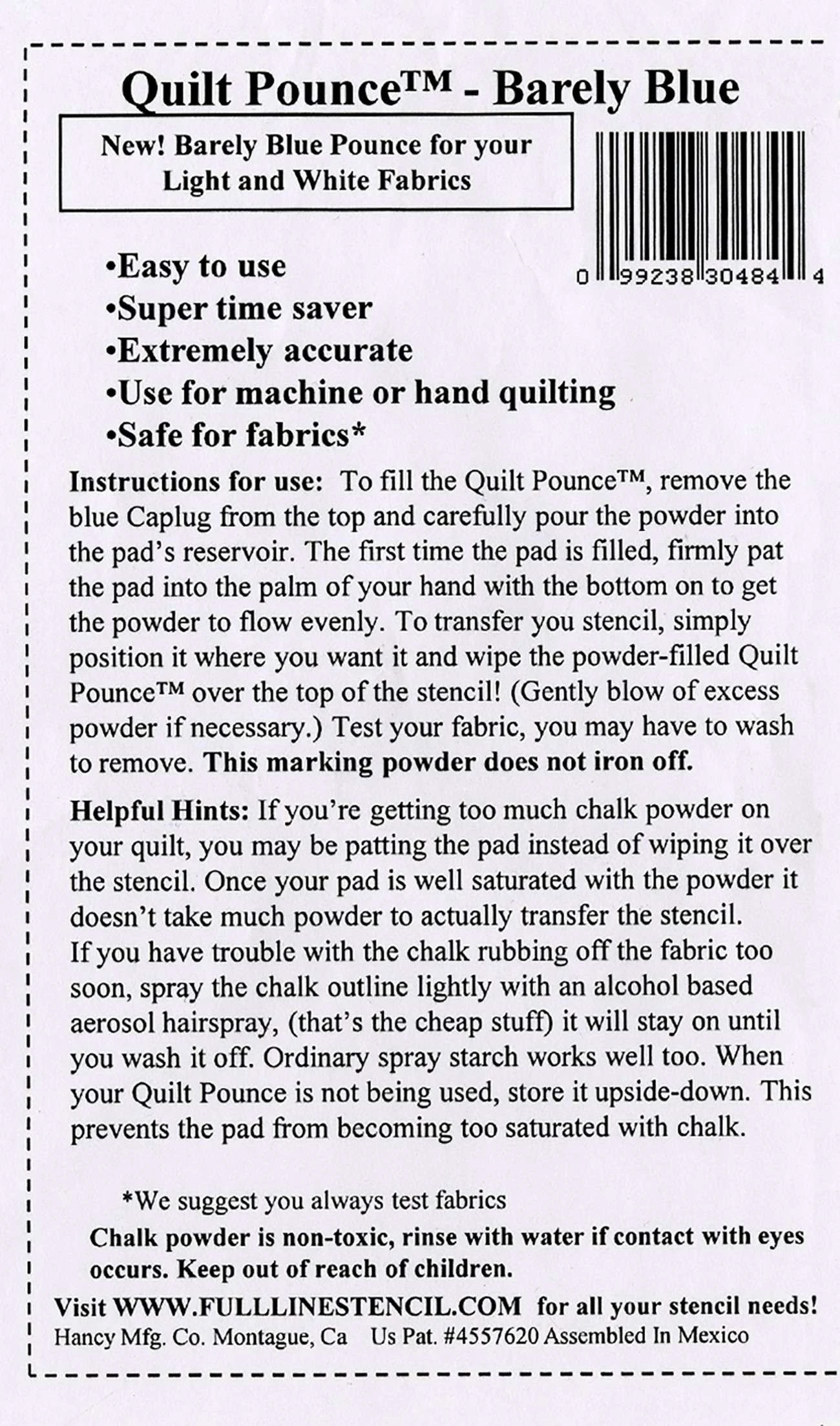 Stencil Chalk Transfer Quilt Pounce Pad Barely Blue 3 Stencil Chalk Transfer Quilt Pounce Pad Barely Blue - Image 3