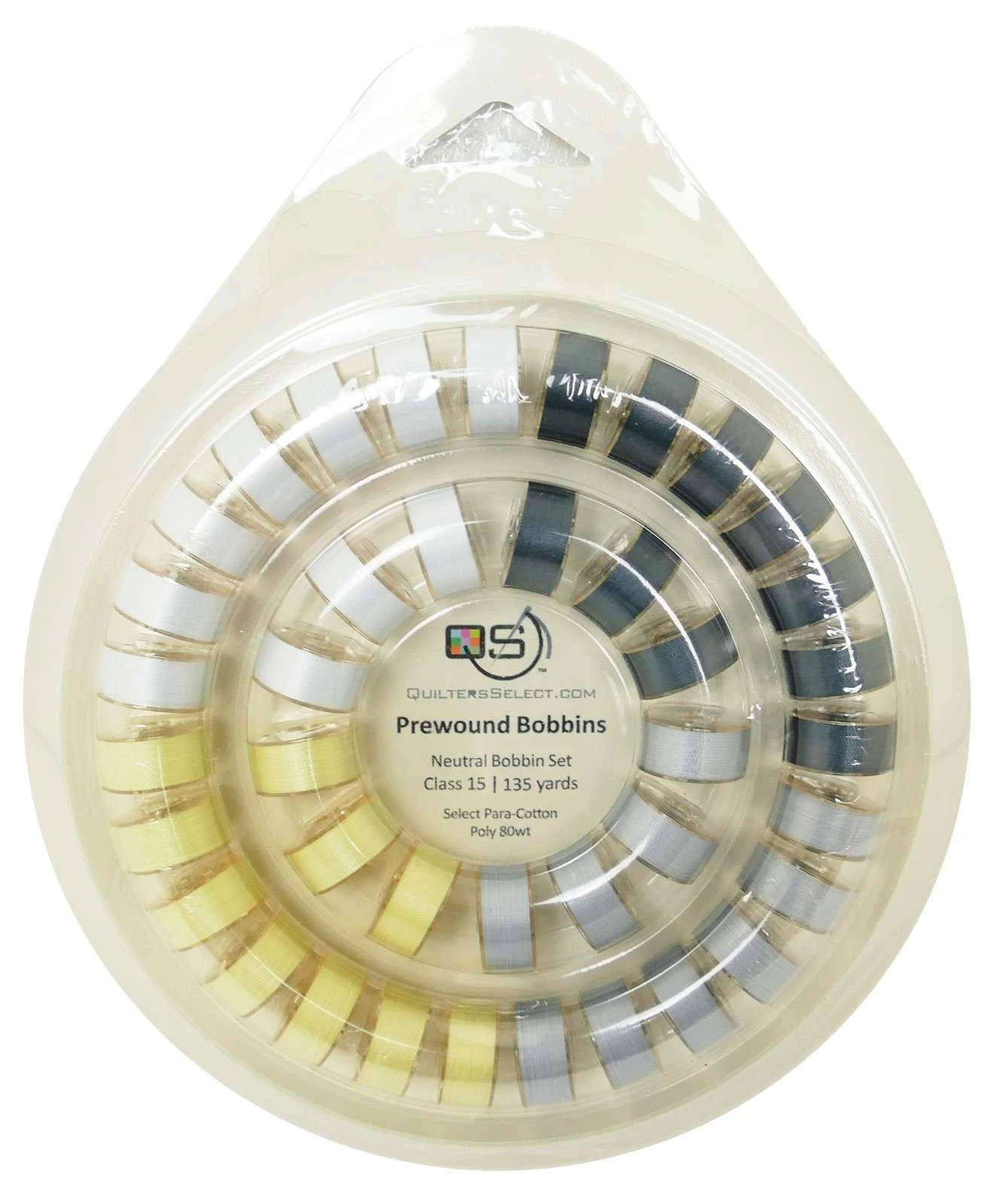 Prewound Class 15 Bobbins 40ct With Bobbin Ring In Neutrals 1 Prewound Class 15 Bobbins 40ct With Bobbin Ring In Neutrals