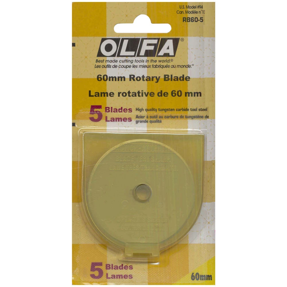 Olfa Rotary Blade RTY3 60mm 5ct Bulk 1 Olfa Rotary Blade RTY3 60mm 5ct Bulk