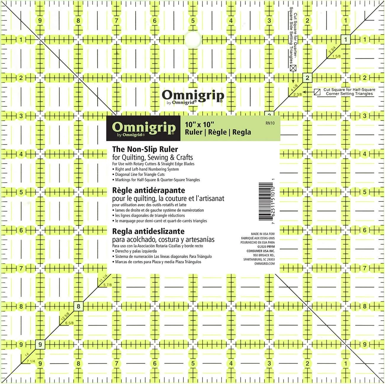 Omnigrip 10in Square Ruler 1 Omnigrip 10in Square Ruler
