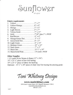 Sunflower Quilt Pattern By Toni Whitney -Keepsake Quilting Shop S017TW 03 86226745 8997 473f a886 d3b8d231d0e7