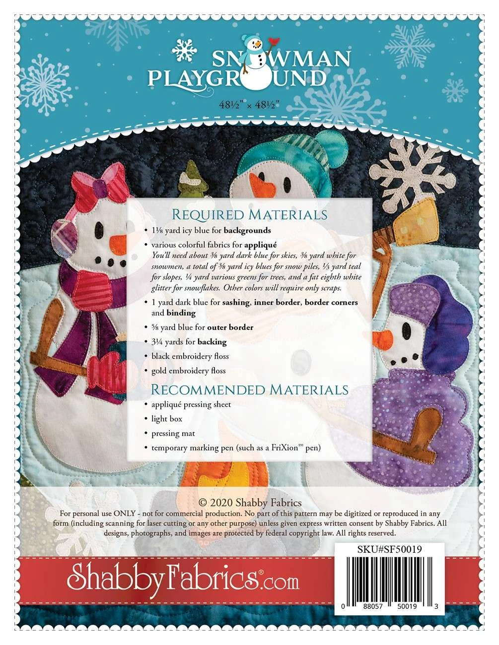 Snowman Playground Pattern 2 Snowman Playground Pattern - Image 2