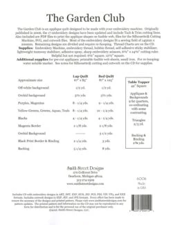 The Garden Club Machine Embroidery Quilt Pattern By Smith Street Designs 3 The Garden Club Machine Embroidery Quilt Pattern By Smith Street Designs -Keepsake Quilting Shop SSD6006 02