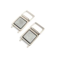 Fabric Covered Strap Connectors Nickel 4ct