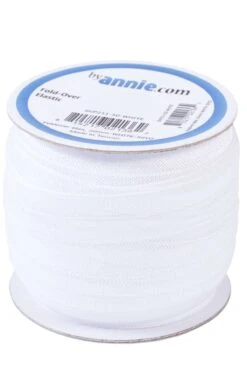 Fold-over Elastic 3/4in X 50yd White