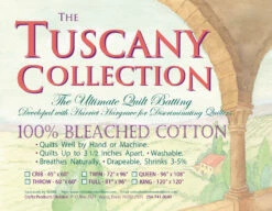 Hobbs Batting Tuscany Bleached Cotton 96in X 108in Queen