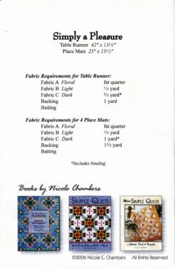 Simply A Pleasure Pattern 3 Simply A Pleasure Pattern -Keepsake Quilting Shop TLP1200 02