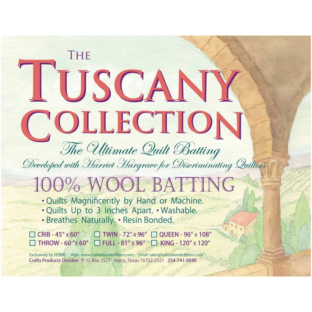 Hobbs Batting Tuscany 100% Washable Wool 96in X 108in Queen 1 Hobbs Batting Tuscany 100% Washable Wool 96in X 108in Queen