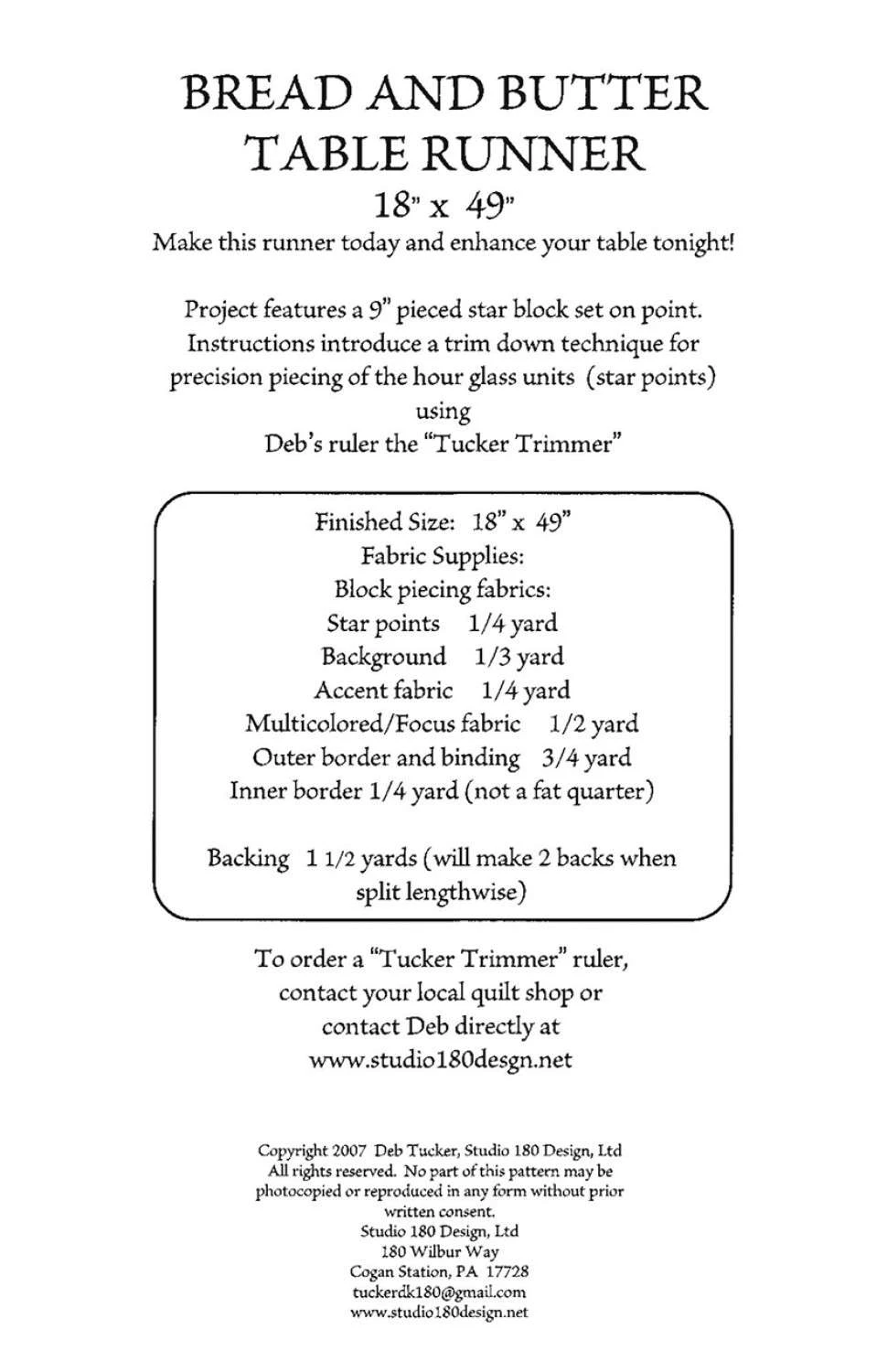 Bread & Butter Table Runner Pattern By Deb Tucker 2 Bread & Butter Table Runner Pattern By Deb Tucker - Image 2