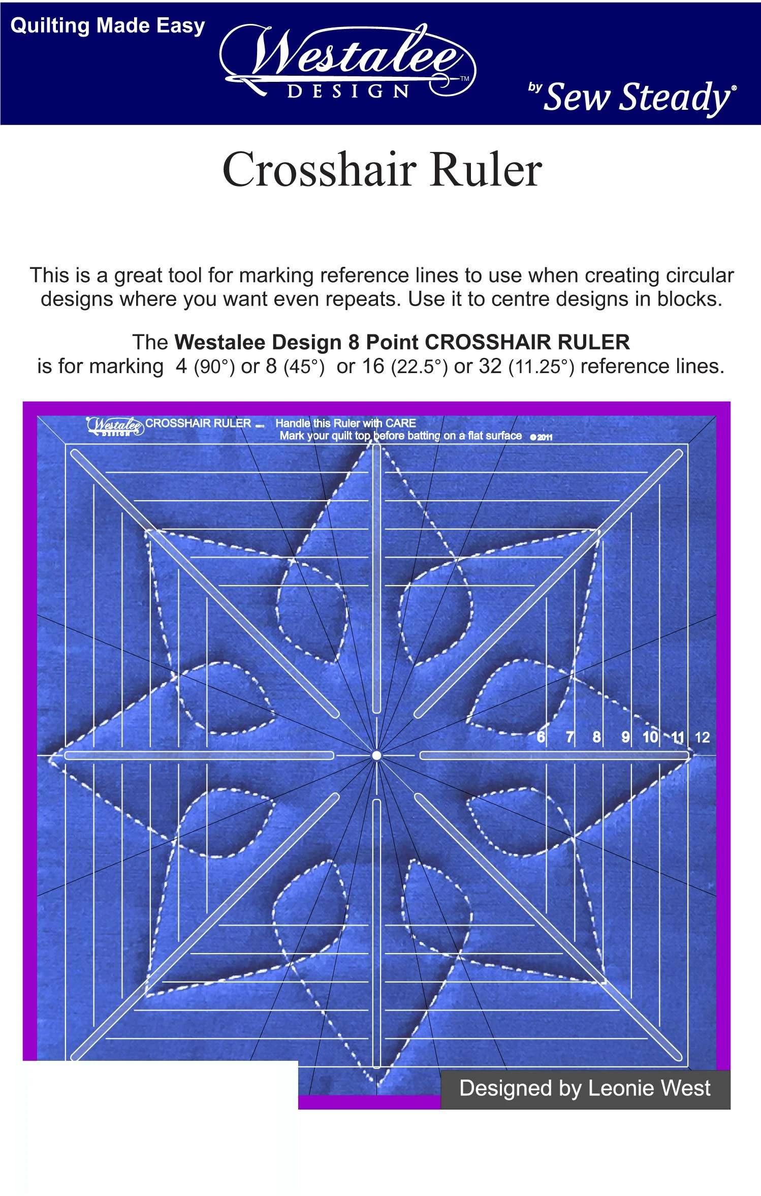 Westalee Crosshair Square 6 Point Template 12-1/2in 1 Westalee Crosshair Square 6 Point Template 12-1/2in