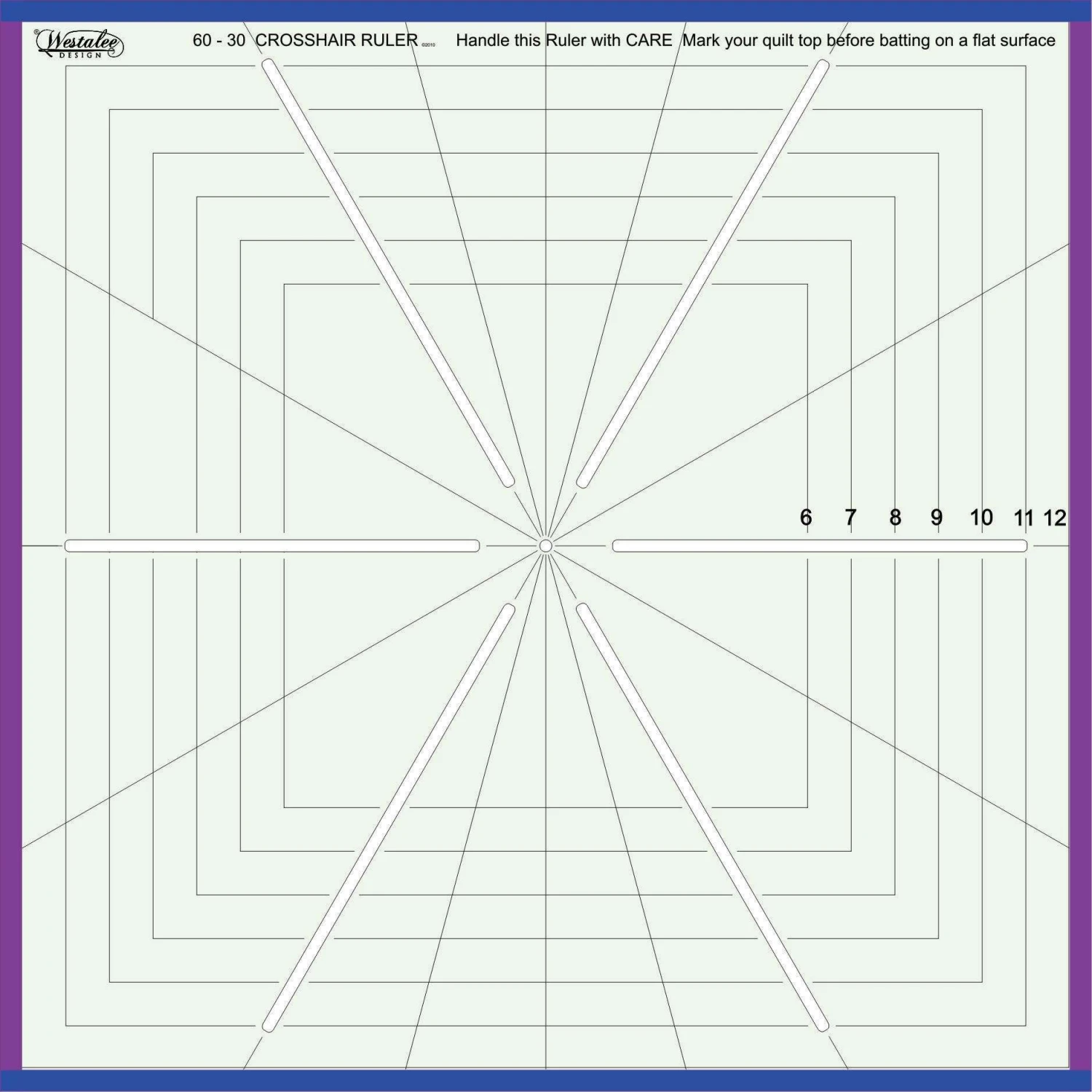Westalee Crosshair Square 6 Point Template 12-1/2in 2 Westalee Crosshair Square 6 Point Template 12-1/2in - Image 2