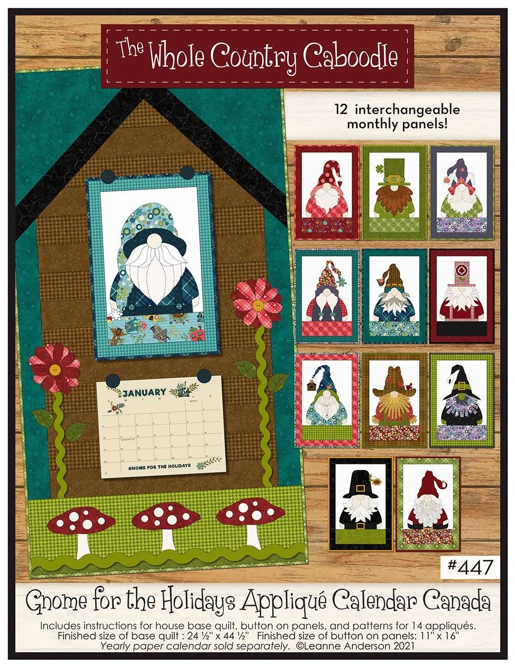 Gnome For The Holidays Canada Calendar Applique Quilt 1 Gnome For The Holidays Canada Calendar Applique Quilt