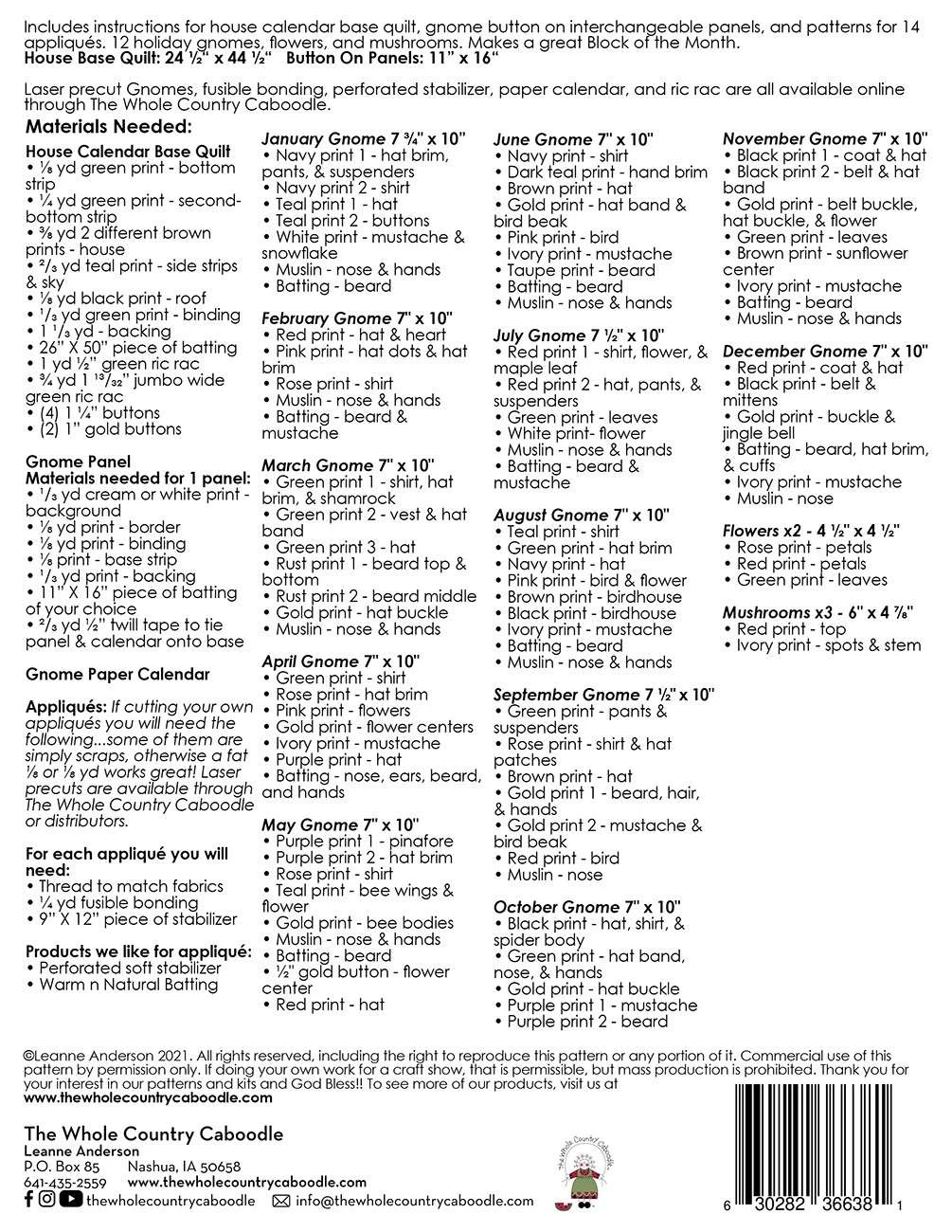 Gnome For The Holidays Canada Calendar Applique Quilt 2 Gnome For The Holidays Canada Calendar Applique Quilt - Image 2