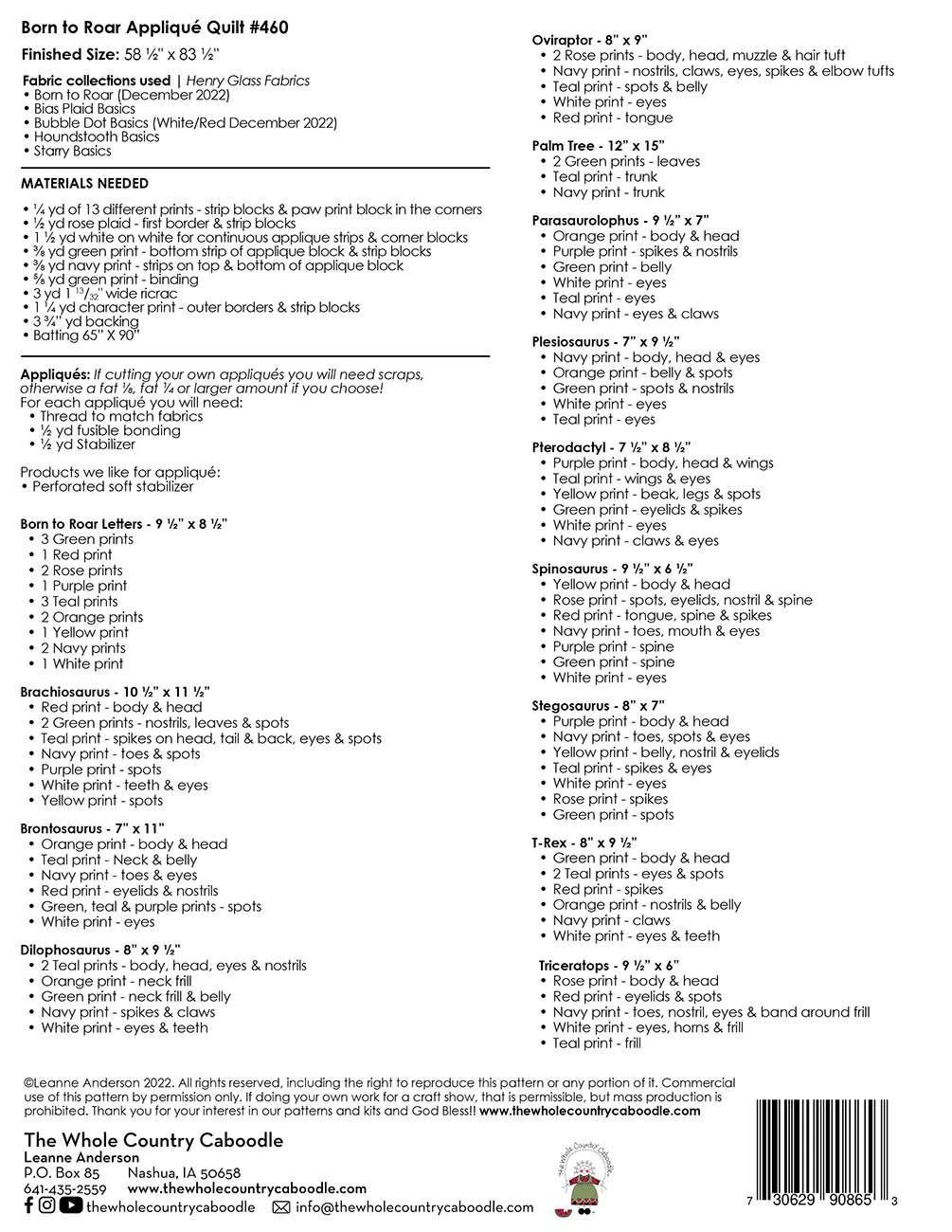 Born To Roar Applique Quilt 2 Born To Roar Applique Quilt - Image 2