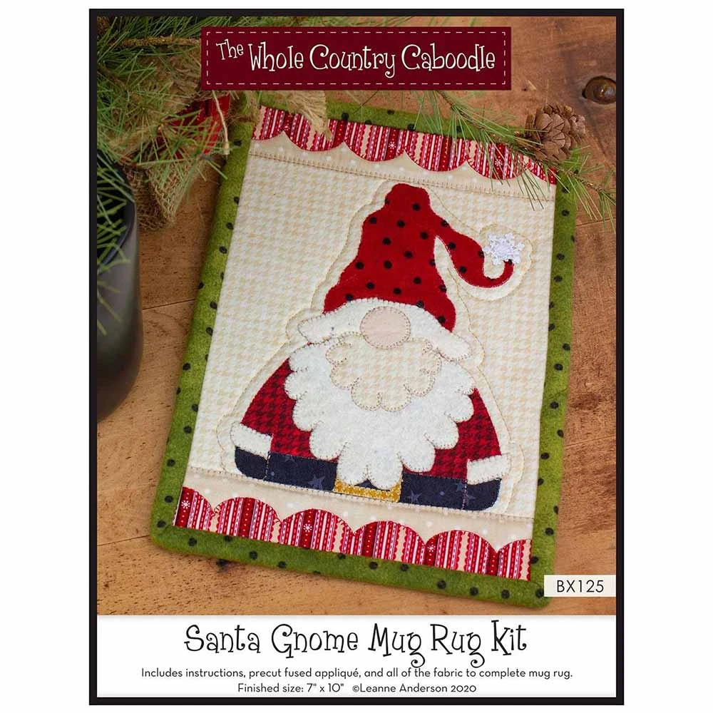 Santa Gnome Mug Rug Kit 1 Santa Gnome Mug Rug Kit