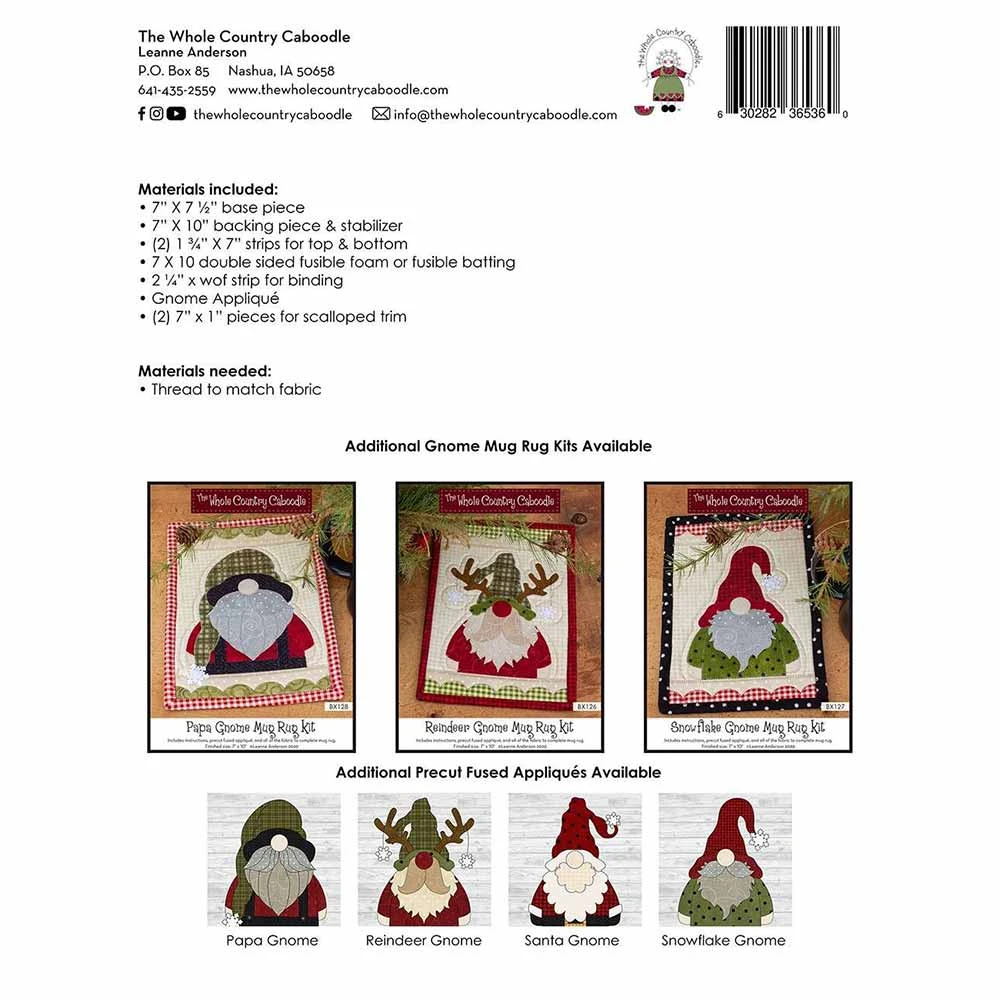 Santa Gnome Mug Rug Kit 2 Santa Gnome Mug Rug Kit - Image 2