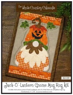 Jack-O'-Lantern Gnome Mug Rug Kit