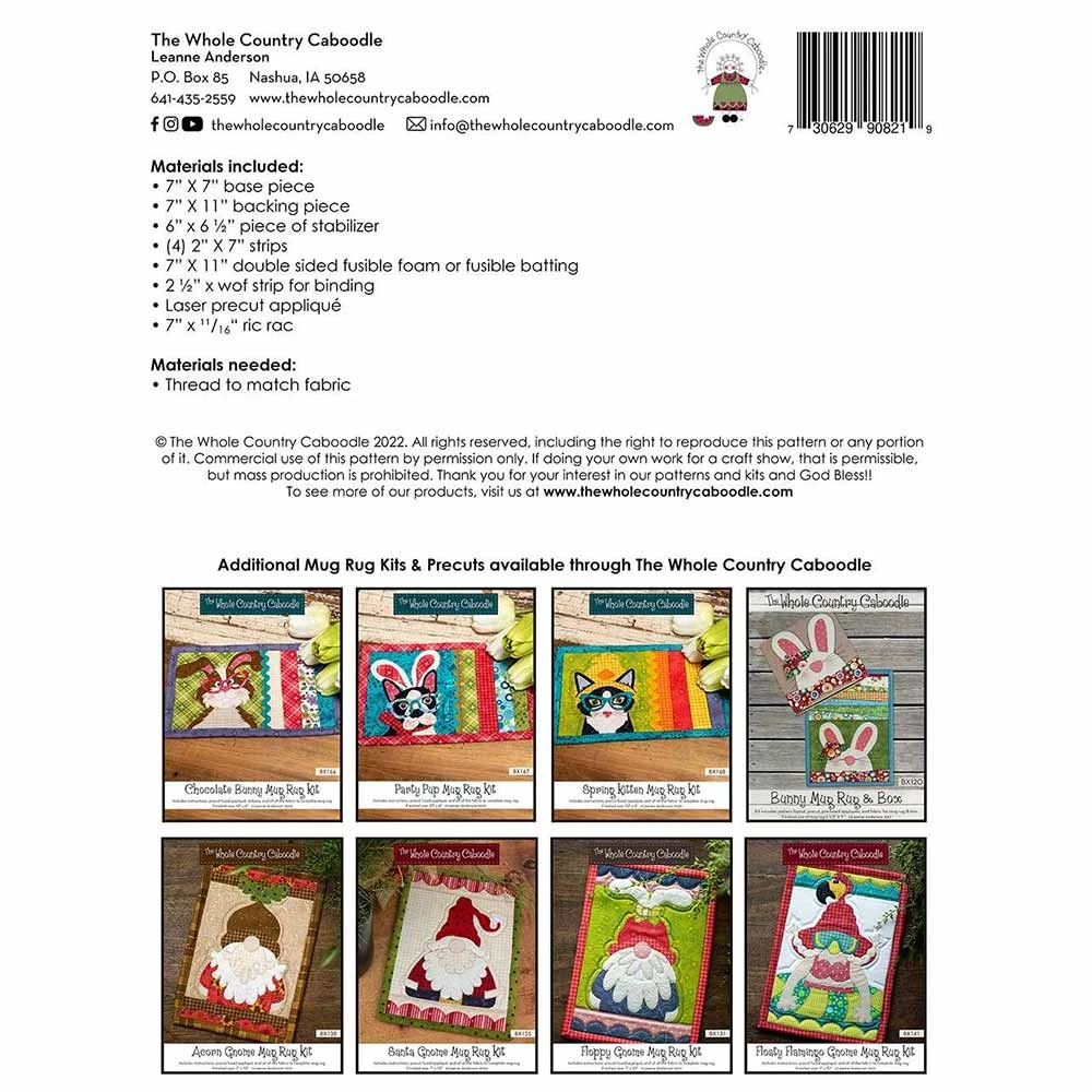 Peek-A-Boo Bunny Mug Rug Kit 2 Peek-A-Boo Bunny Mug Rug Kit - Image 2