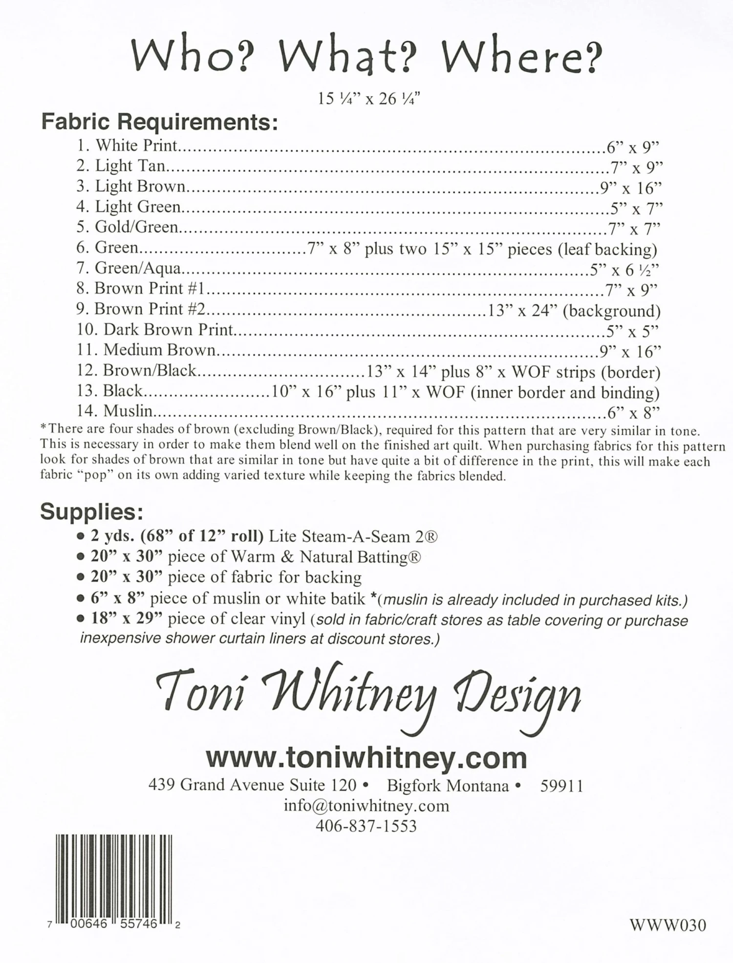 Who? What? Where? Quilt Pattern By Toni Whitney 2 Who? What? Where? Quilt Pattern By Toni Whitney - Image 2