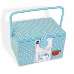 Premium Sewing Basket Orange Aqua Dot 6 Premium Sewing Basket Orange Aqua Dot -Keepsake Quilting Shop Z10458 03