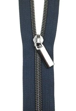 Zippers By The Yard Navy Tape Gunmetal Teeth #5