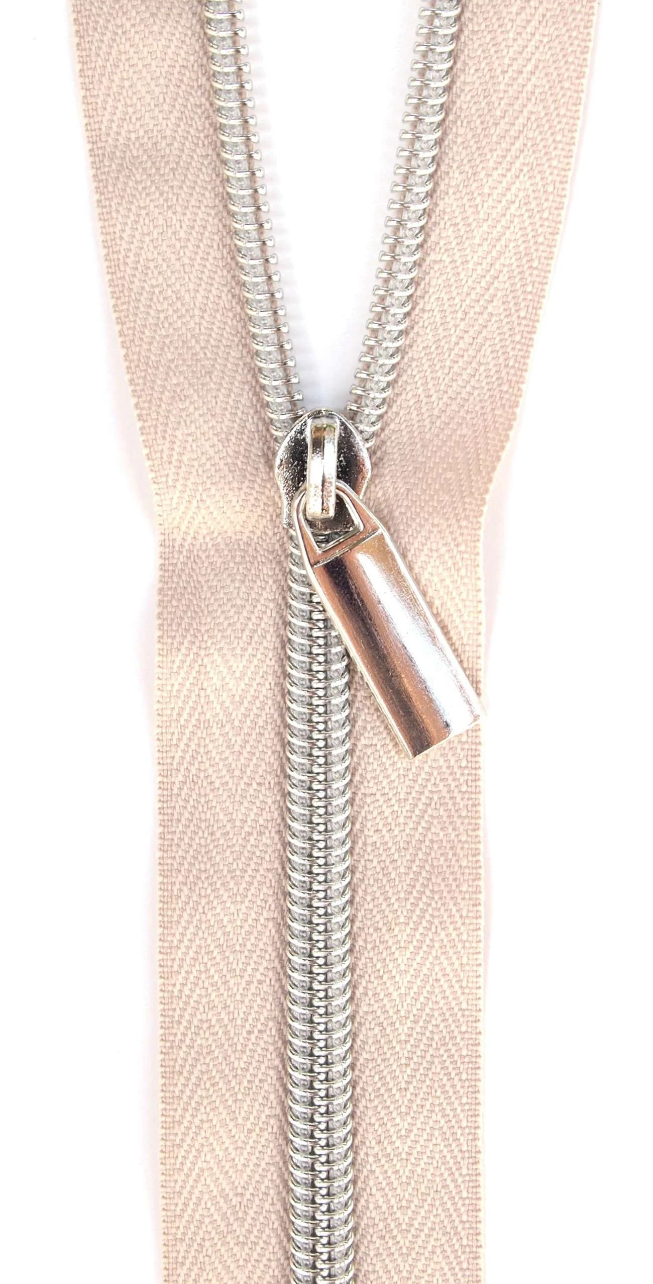Zippers By The Yard Beige Tape Nickel Teeth #5 1 Zippers By The Yard Beige Tape Nickel Teeth #5