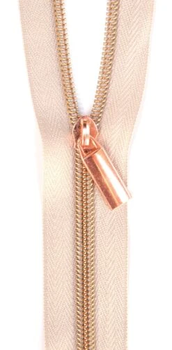 Zippers By The Yard Beige Tape Rose Gold Teeth #5