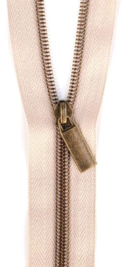 Zippers By The Yard Beige Tape Antique Teeth #5