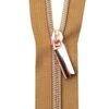 Zippers By The Yard Natural Tape Rose Gold Teeth #5 2 Zippers By The Yard Natural Tape Rose Gold Teeth #5 -Keepsake Quilting Shop ZBY5C28 01