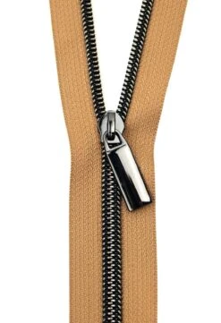 Zippers By The Yard Natural Tape Gunmetal Teeth #5