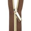 Zippers By The Yard Brown Tape Gold Teeth #5