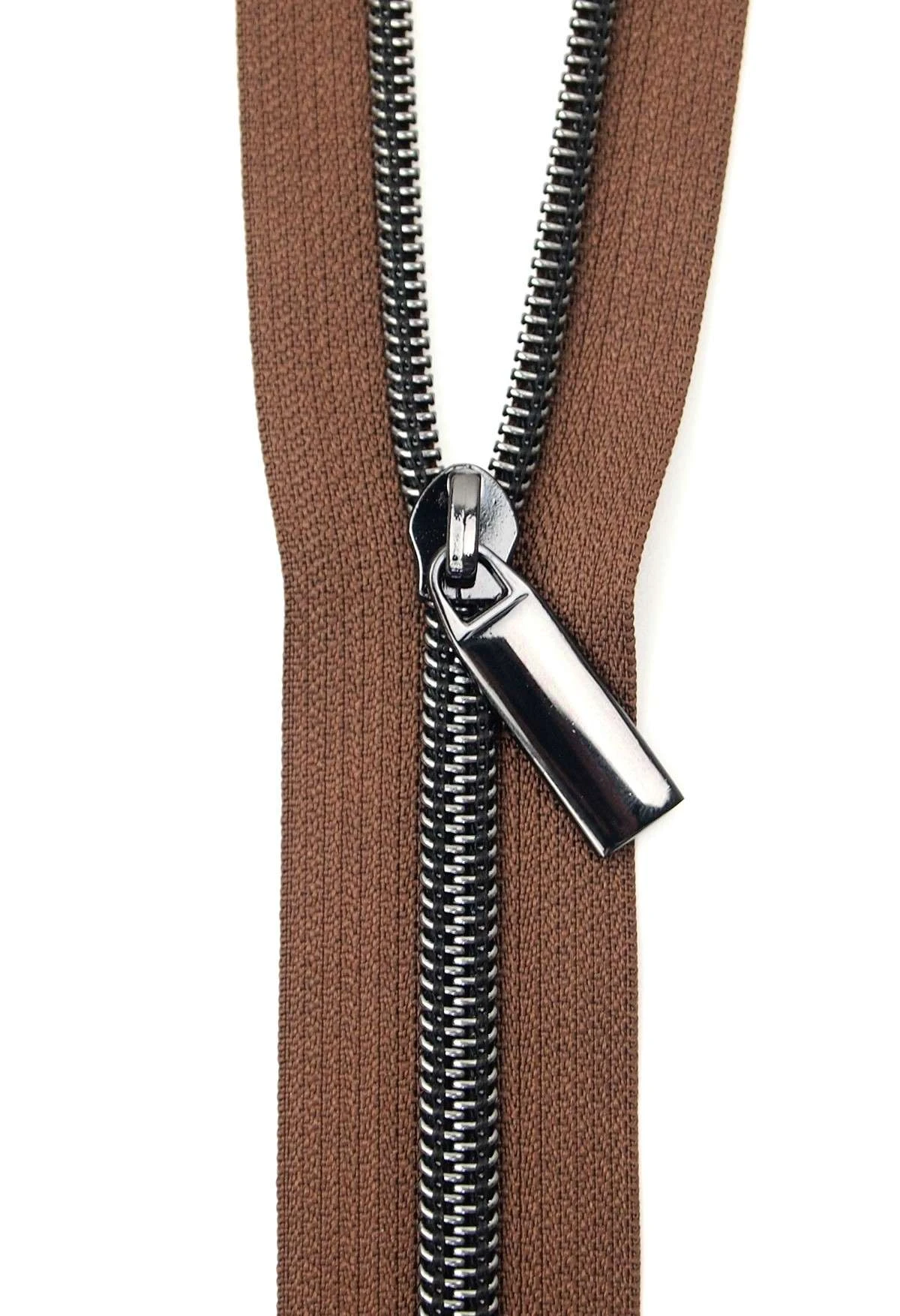 Zippers By The Yard Brown Tape Gunmetal Teeth #5 1 Zippers By The Yard Brown Tape Gunmetal Teeth #5