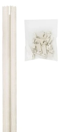 4 Yards Of 16mm #4.5 Zipper Chain And 16 Extra-Large Coordinated Pulls White